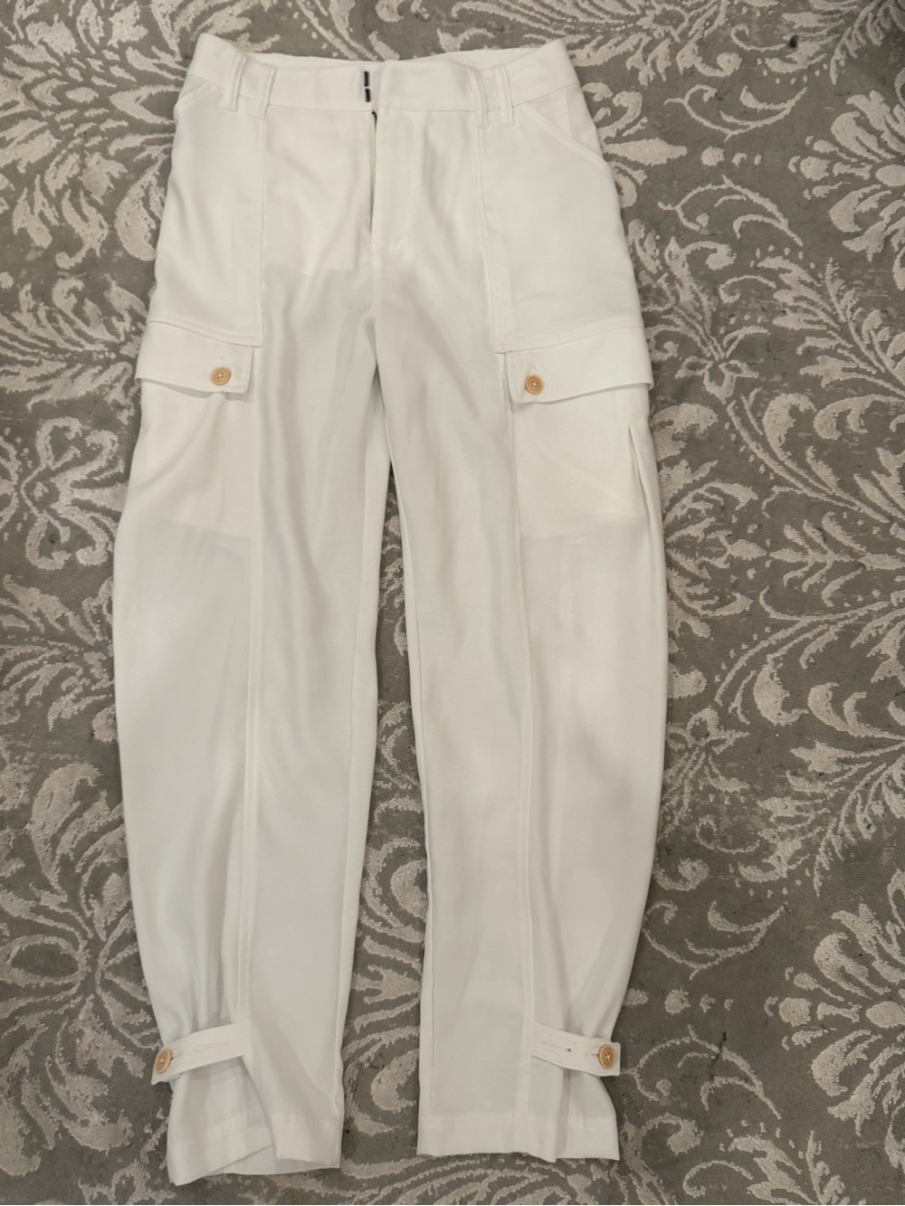 Joie White Cargo Ankle Strap Pants
